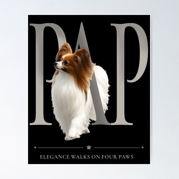Item preview, Papillon Elegance Walks on Four Paws | Minimalist Luxury Dog Design designed and sold by PapillonArtStudio.