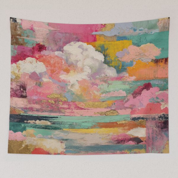 Item preview, Shabby Chic Pink-Blush And Blue Abstract Clouds   designed and sold by DEC02.