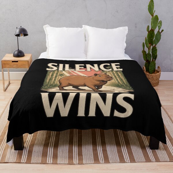 Item preview, Silence Wins Capybara – Vintage Stoic Zen Design designed and sold by No Excuses Supply.
