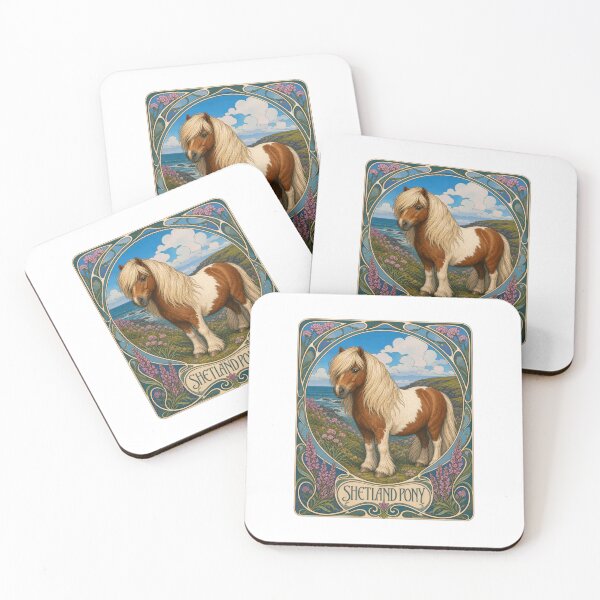 Item preview, Shetland Pony Art Nouveau Coastal Design designed and sold by AntiqueImages.
