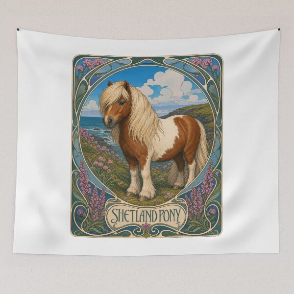Item preview, Shetland Pony Art Nouveau Coastal Design designed and sold by AntiqueImages.