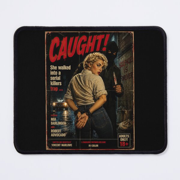 Item preview, CAUGHT! – Retro Grindhouse Serial Killer Thriller Poster designed and sold by obstinator.