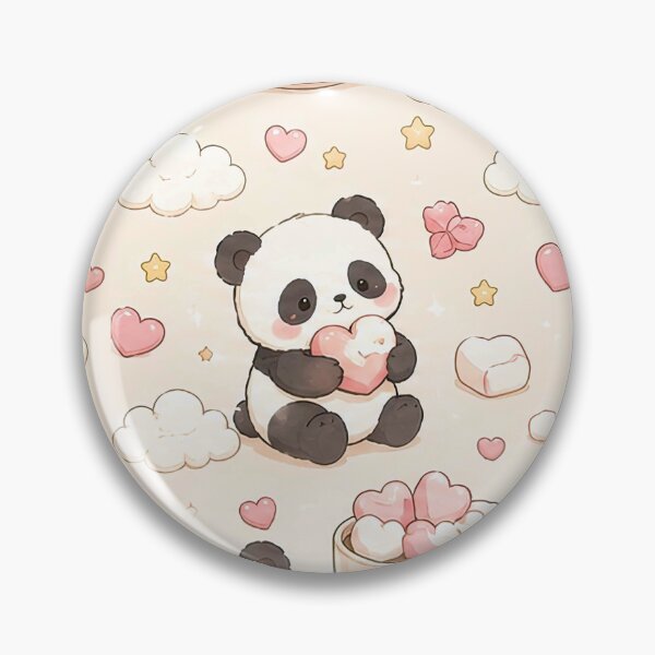 Artikelvorschau, Panda-Liebes-Marshmallow-Kawaii-Muster entworfen und verkauft von Soft Berry Studio.