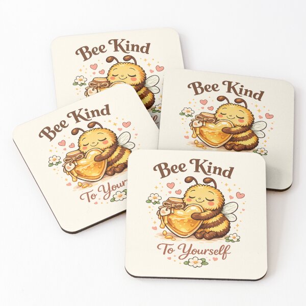 Item preview, Bee Kind To Yourself Cute Bee Hugging Honey Heart Jar Retro Vintage SVG  Mental Health Self Love Bee T-Shirt Design designed and sold by  MAD's Recreation Studio.