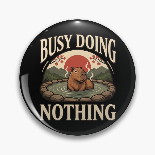 Item preview, Busy Doing Nothing Capybara – Vintage Stoic Zen Design designed and sold by No Excuses Supply.