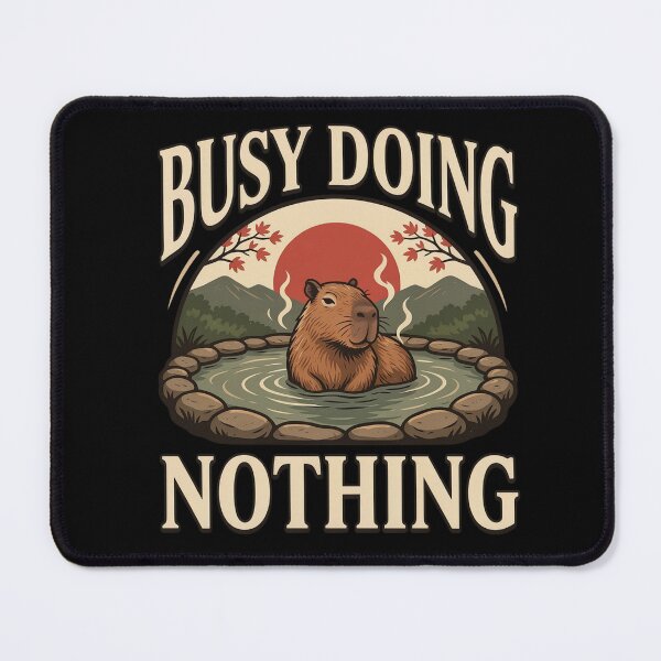 Item preview, Busy Doing Nothing Capybara – Vintage Stoic Zen Design designed and sold by No Excuses Supply.
