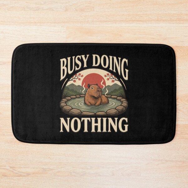 Item preview, Busy Doing Nothing Capybara – Vintage Stoic Zen Design designed and sold by No Excuses Supply.