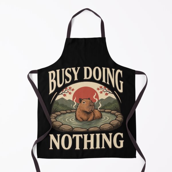 Item preview, Busy Doing Nothing Capybara – Vintage Stoic Zen Design designed and sold by No Excuses Supply.