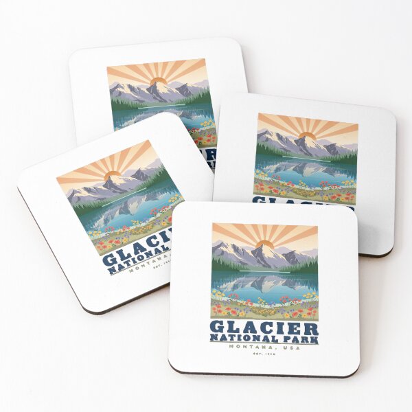 Item preview, Glacier National Park Montana Vintage Travel Poster designed and sold by Timeless Design.