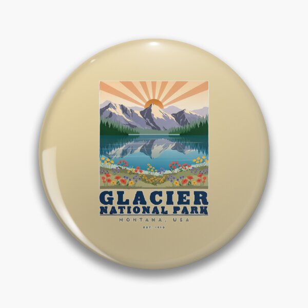 Item preview, Glacier National Park Montana Vintage Travel Poster designed and sold by Timeless Design.