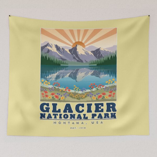 Item preview, Glacier National Park Montana Vintage Travel Poster designed and sold by Timeless Design.
