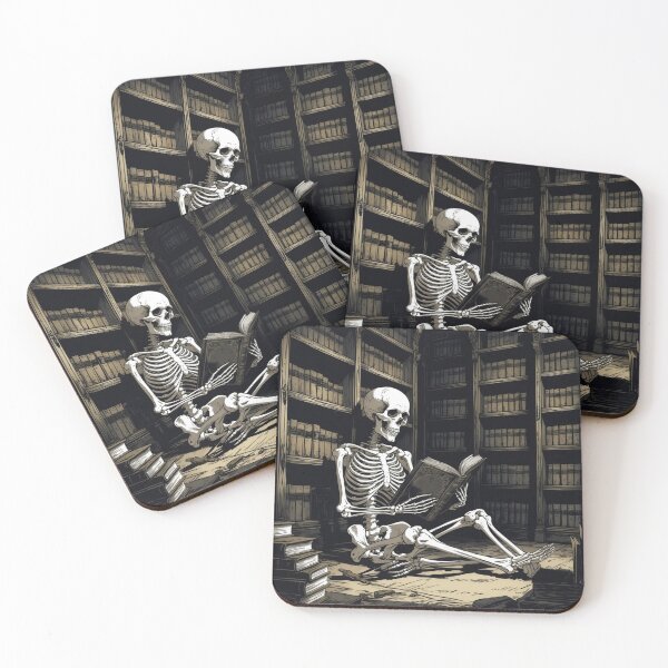 Item preview,  Dark Academia Skeleton - Book Lover Gothic Quote designed and sold by NeuralAuraArts.