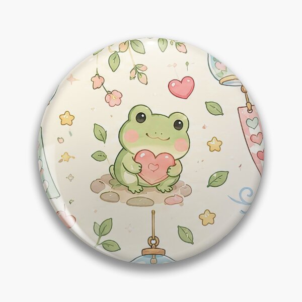 Item preview, Frog Love Wind Chime Kawaii Pattern designed and sold by Soft Berry Studio.
