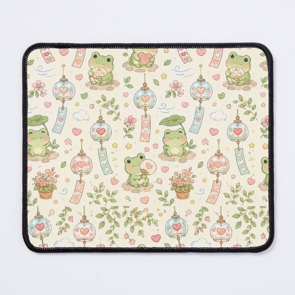 Item preview, Frog Love Wind Chime Kawaii Pattern designed and sold by Soft Berry Studio.
