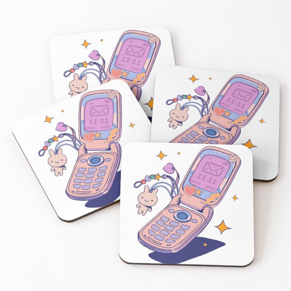 Item preview, Cute Pink 2000s Flip Phone Charm Art designed and sold by RiderSpoon.