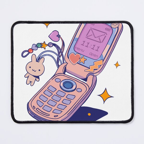 Item preview, Cute Pink 2000s Flip Phone Charm Art designed and sold by RiderSpoon.