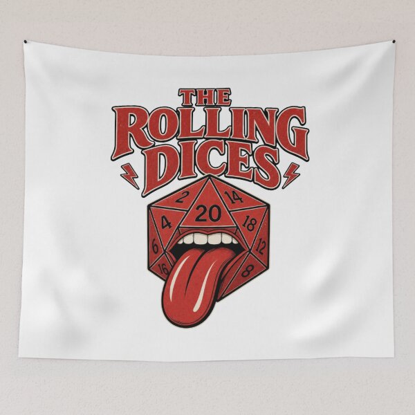 Item preview, The Rolling Dices - Epic TTRPG Classic Rock Merch designed and sold by Dice_Goblin_Studio.