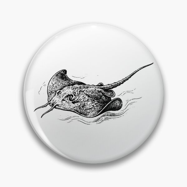 Aperçu de l'œuvre Illustration vintage de Whipray gravée sur bois créée et vendue par DuckOddity.
