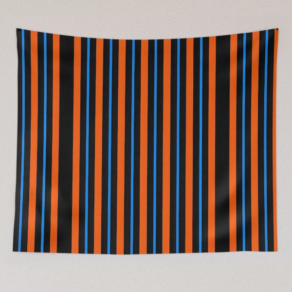 Item preview, Modern Orange and Electric Blue Vertical Stripes designed and sold by FilBlue.