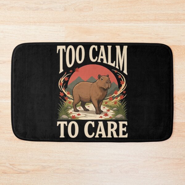 Item preview, Too Calm to Care Capybara – Vintage Stoic Zen Design designed and sold by No Excuses Supply.