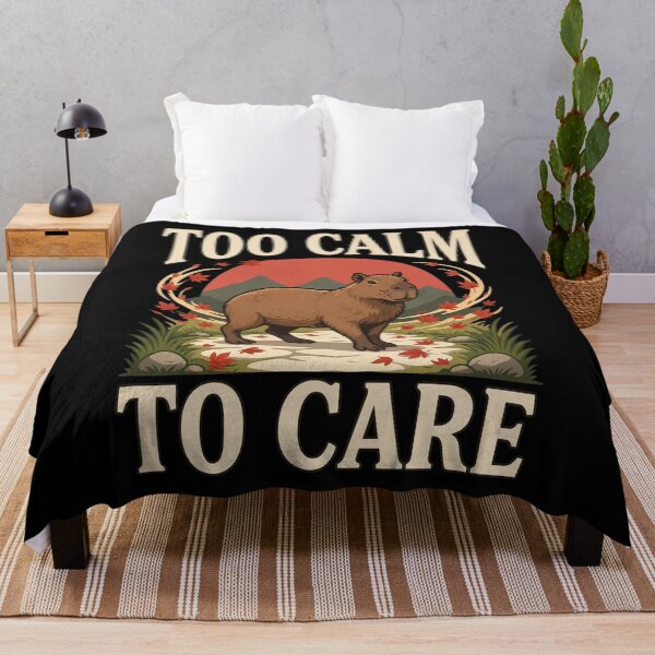 Item preview, Too Calm to Care Capybara – Vintage Stoic Zen Design designed and sold by No Excuses Supply.