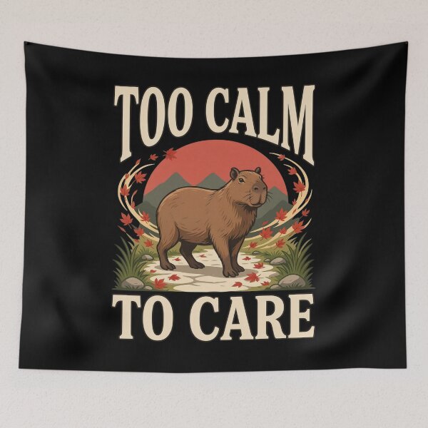 Item preview, Too Calm to Care Capybara – Vintage Stoic Zen Design designed and sold by No Excuses Supply.