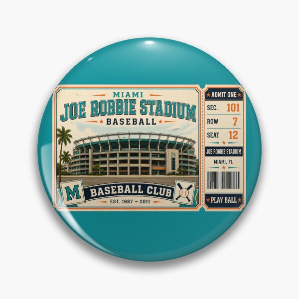 Item preview, Miami Joe Robbie Stadium Vintage Ticket Poster Retro Baseball Stadium Art Throwback Miami Baseball Club designed and sold by GhostDawgs.