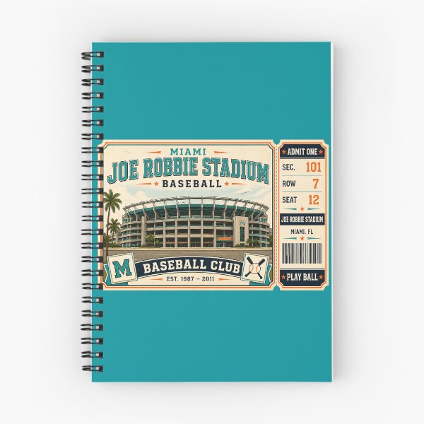 Item preview, Miami Joe Robbie Stadium Vintage Ticket Poster Retro Baseball Stadium Art Throwback Miami Baseball Club designed and sold by GhostDawgs.