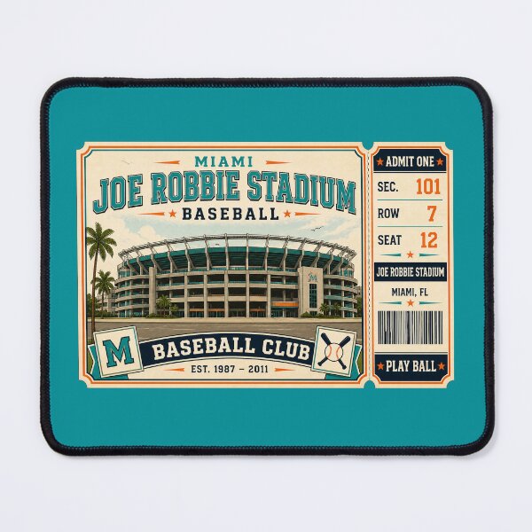 Item preview, Miami Joe Robbie Stadium Vintage Ticket Poster Retro Baseball Stadium Art Throwback Miami Baseball Club designed and sold by GhostDawgs.