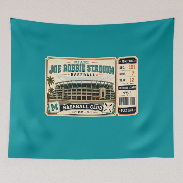 Item preview, Miami Joe Robbie Stadium Vintage Ticket Poster Retro Baseball Stadium Art Throwback Miami Baseball Club designed and sold by GhostDawgs.