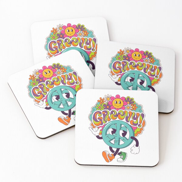 Item preview, Groovy Peace Sign Vintage Mascot - Retro 60s 70s Cartoon designed and sold by infinitearte.