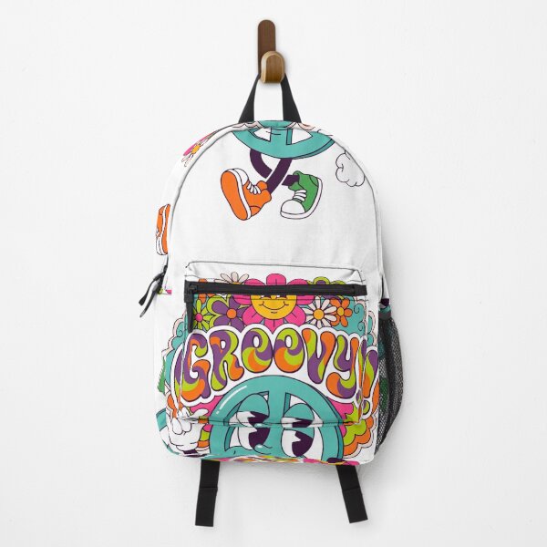Item preview, Groovy Peace Sign Vintage Mascot - Retro 60s 70s Cartoon designed and sold by infinitearte.