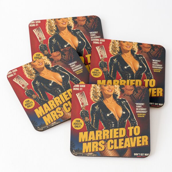 Item preview, Married to Mrs. Cleaver – Retro Grindhouse Dark Comedy Horror Poster designed and sold by obstinator.