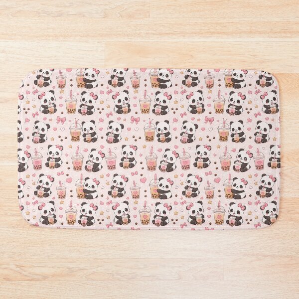 Item preview, Panda Heart Bubble Tea Kawaii Pattern designed and sold by Soft Berry Studio.