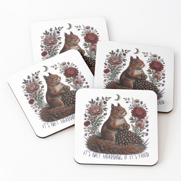 Item preview, It's Not Hoarding If It's Food - Funny Squirrel Cottagecore Floral Moon Goblincore designed and sold by Neurospicy Trolls.