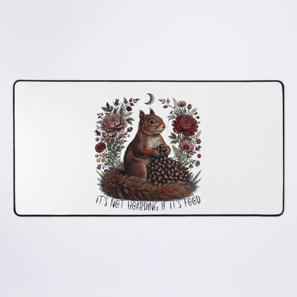 Item preview, It's Not Hoarding If It's Food - Funny Squirrel Cottagecore Floral Moon Goblincore designed and sold by Neurospicy Trolls.