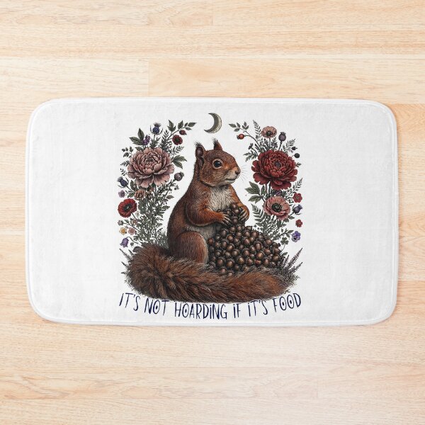Item preview, It's Not Hoarding If It's Food - Funny Squirrel Cottagecore Floral Moon Goblincore designed and sold by Neurospicy Trolls.