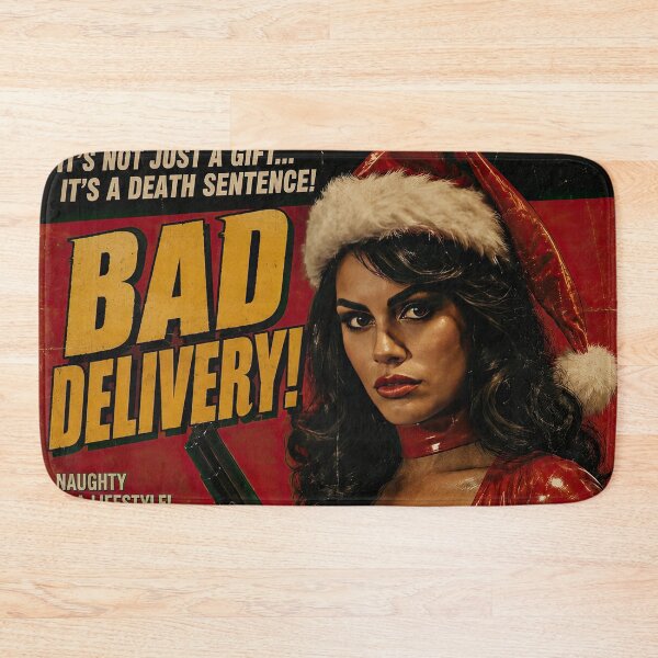 Item preview, Bad Delivery! – Retro Grindhouse Christmas Action Poster designed and sold by obstinator.