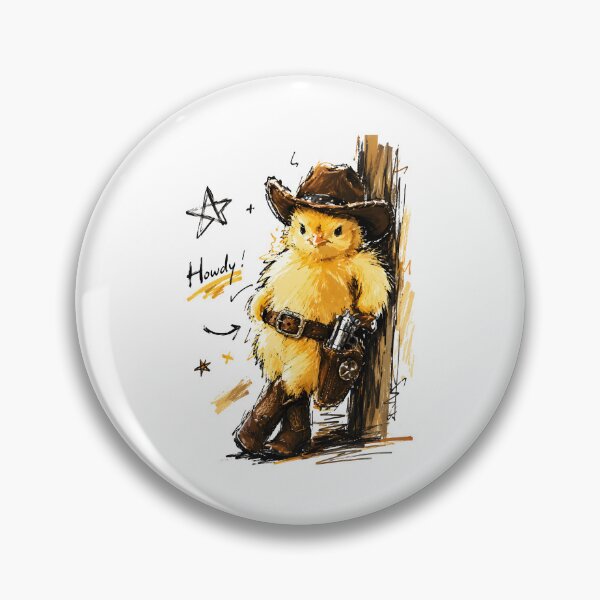 Item preview, Howdy! Cute Cowboy Chick with Pistol – Funny Hand-Drawn Art designed and sold by RamyGallery.
