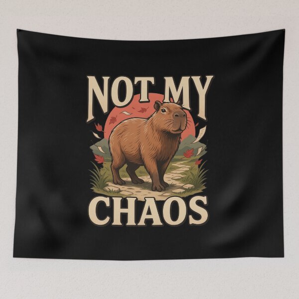 Item preview, Not My Chaos Capybara – Vintage Stoic Zen Design designed and sold by No Excuses Supply.
