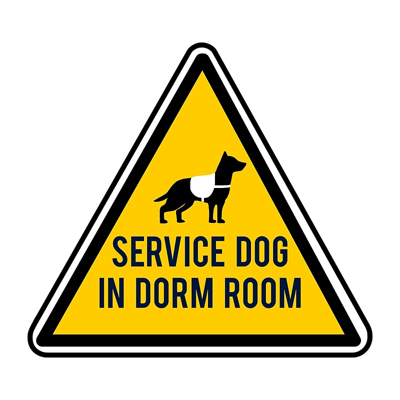"Service Dog in Dorm Room " by mjfoery Redbubble