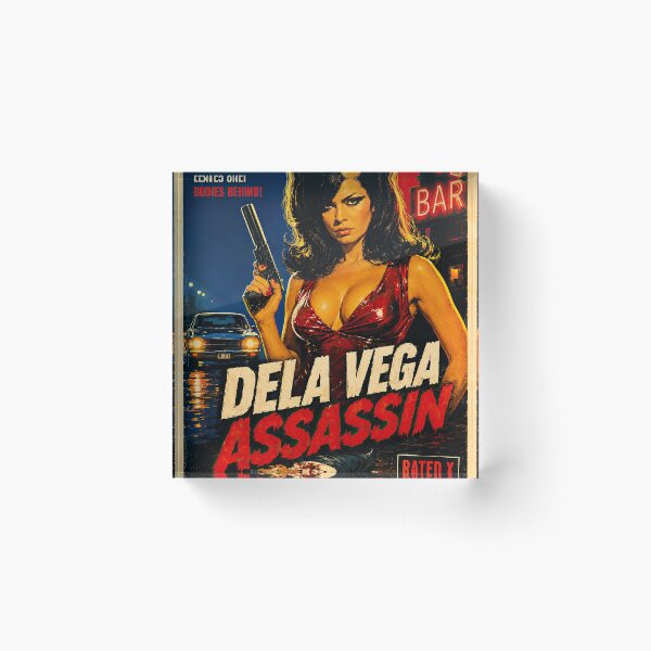 Artikelvorschau, Dela Vega Assassin – Retro Grindhouse Femme Fatale Crime Poster entworfen und verkauft von obstinator.