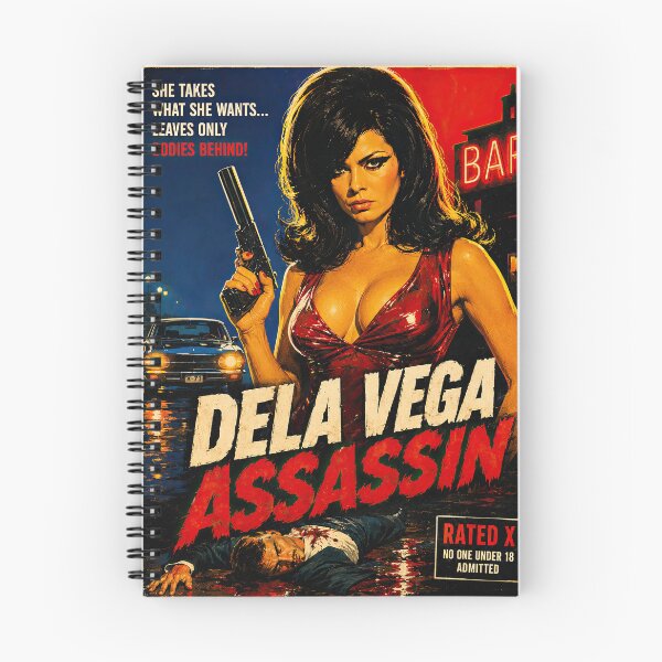 Item preview, Dela Vega Assassin – Retro Grindhouse Femme Fatale Crime Poster designed and sold by obstinator.