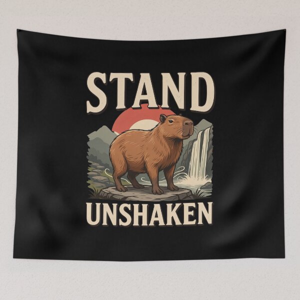 Item preview, Stand Unshaken Capybara – Vintage Stoic Zen Design designed and sold by No Excuses Supply.