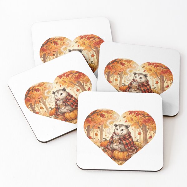 Item preview, Pumpkin Spice Latte Possum - Cozy Autumn Opossum Fall Aesthetic designed and sold by Neurospicy Trolls.
