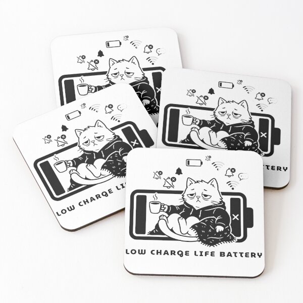 Item preview, Low Battery Life Grumpy Cat Burnout Meme designed and sold by Meow-gical Wear.