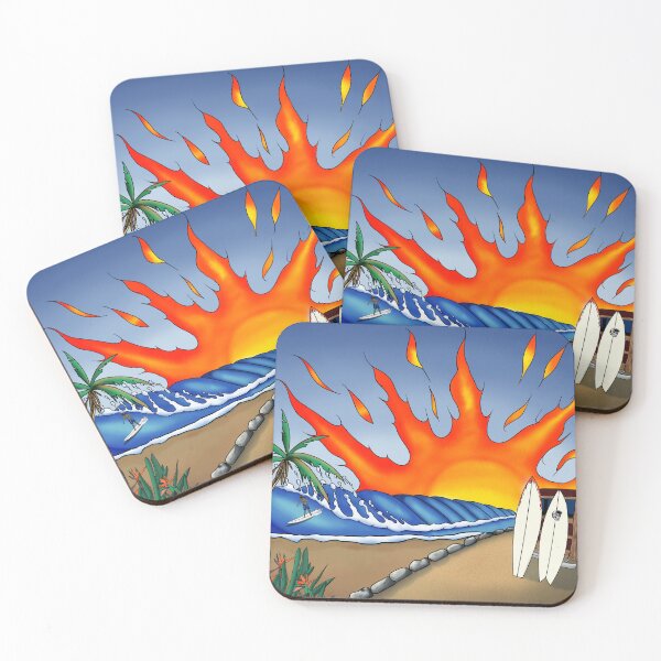 Item preview, Woody Beach Surf Wall Art, Coastal Sunset Decor, designed and sold by Jfouty.