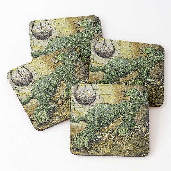 Item preview, Green Six Toed Dragon Hoarding Gold Marker Art designed and sold by Urbandale Artist.