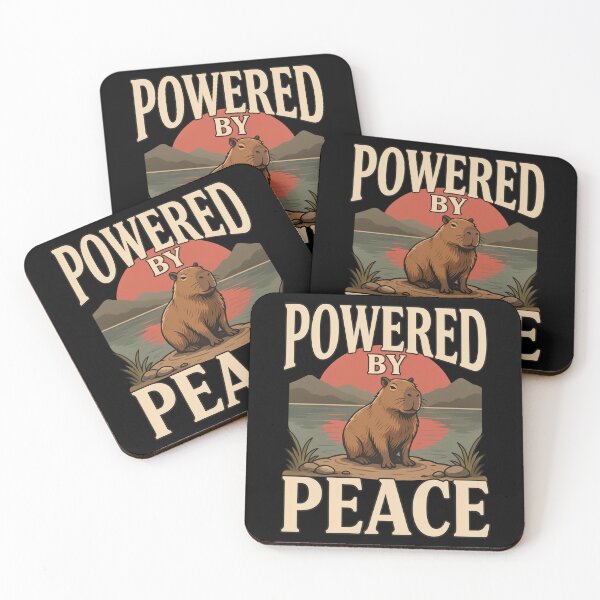Item preview, Powered by Peace Capybara – Vintage Stoic Zen Design designed and sold by No Excuses Supply.