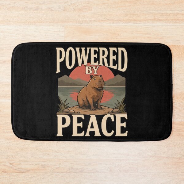Item preview, Powered by Peace Capybara – Vintage Stoic Zen Design designed and sold by No Excuses Supply.